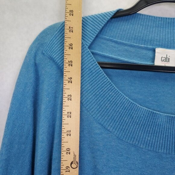 Cabi Lounge Sweater Women's Small Blue Marble Boat Neck Short Sleeve Pullover - Picture 8 of 11